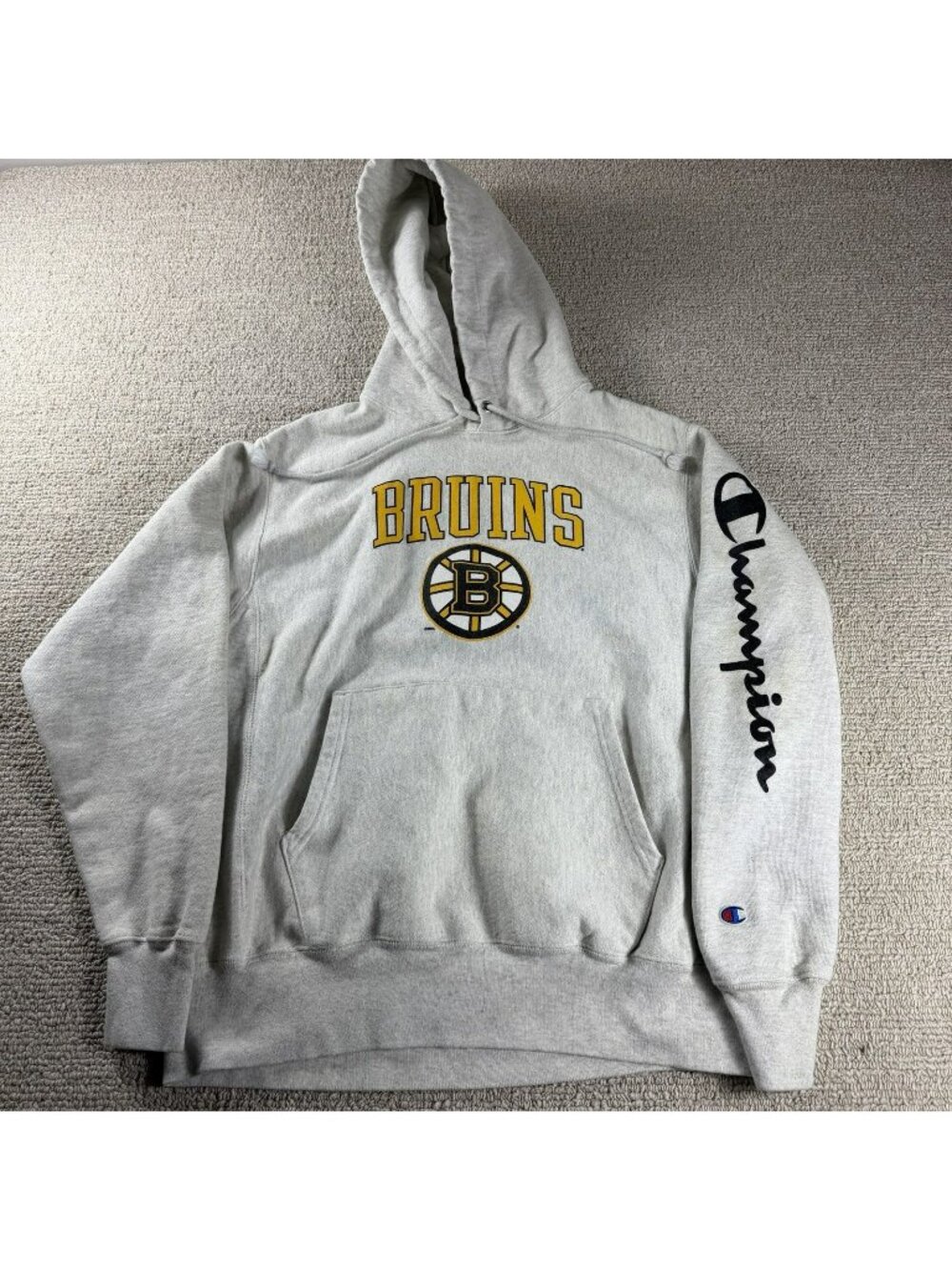Champion Reverse Weave Boston Bruins NHL  Hoodie Gray Men’s Size Medium